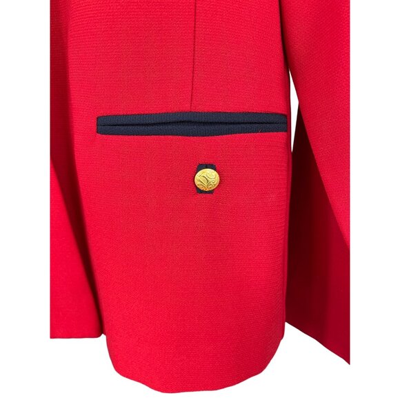 Studio I Women SIze 8 Red & Blue Sleeveless Dress Suit Jacket Set Nautical - Picture 7 of 15